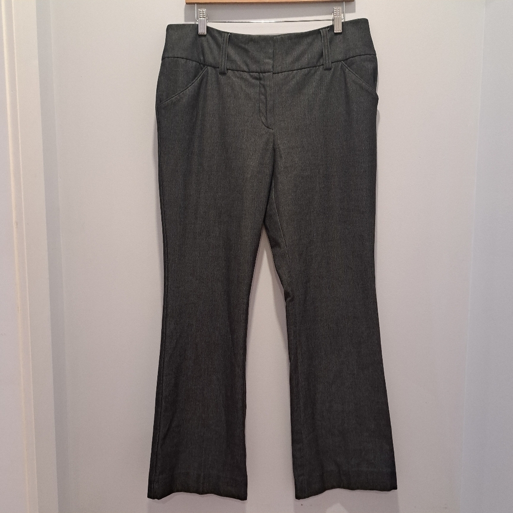 Charcoal Gray Minimalist Office Y2K 90s Indie Bootcut Midrise Trousers Womens 12
